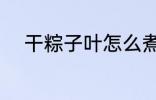 干粽子叶怎么煮 干粽子叶如何煮